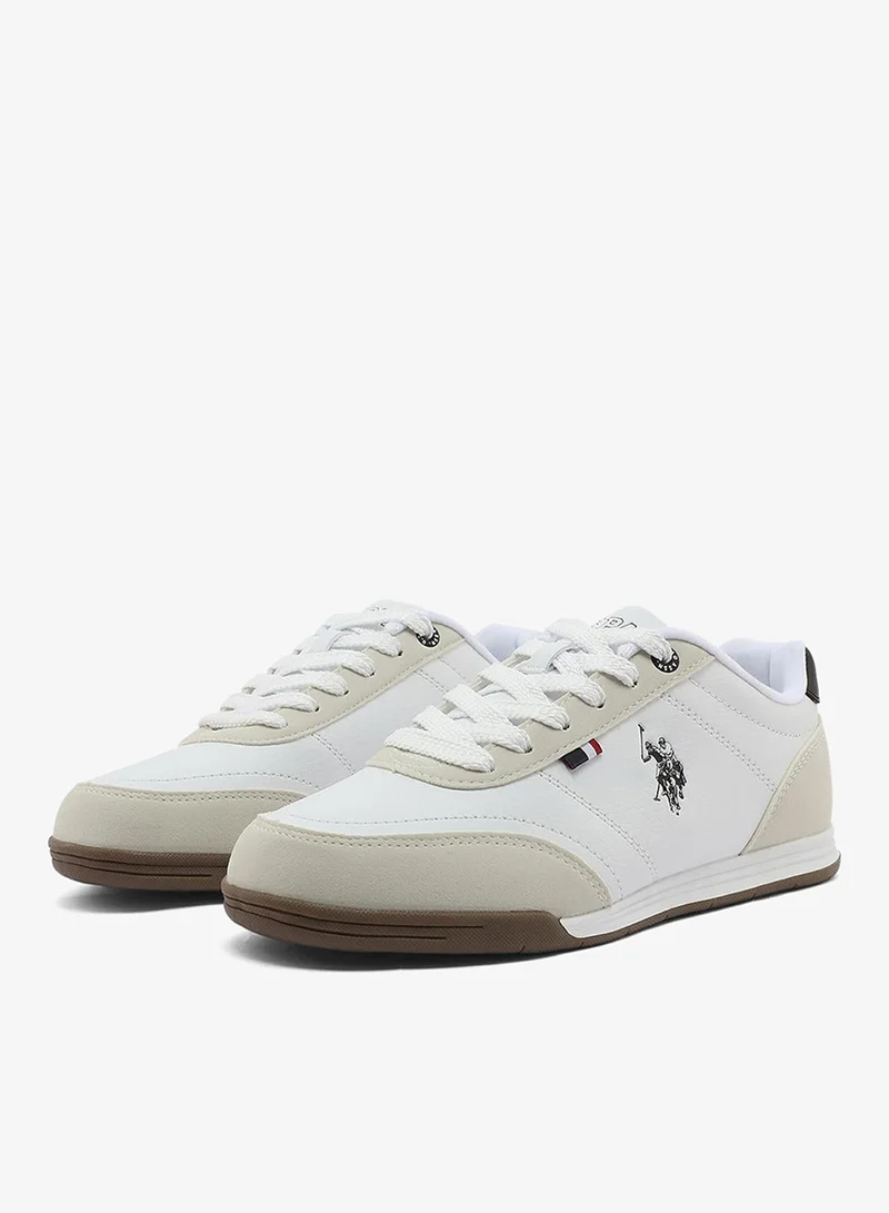 U.S. Polo Assn. white Women's White Low-Top Sneakers - Lightweight Lace-Up Design, Comfortable for Everyday Outfits for Women | Best Price UAE